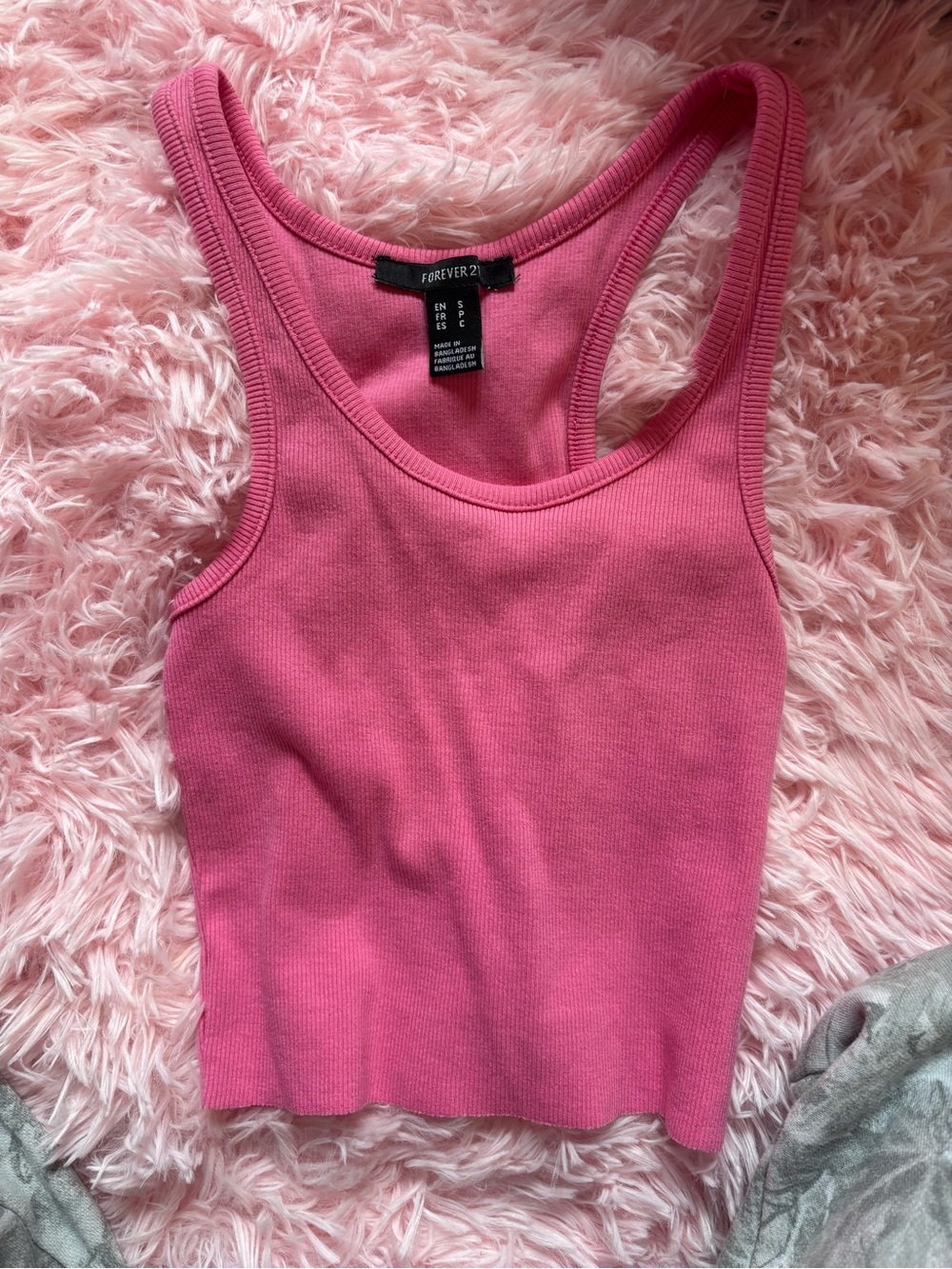 FREE WITH BUNDLE Forever 21 Hot Pink Ribbed Racerback Crop Tank